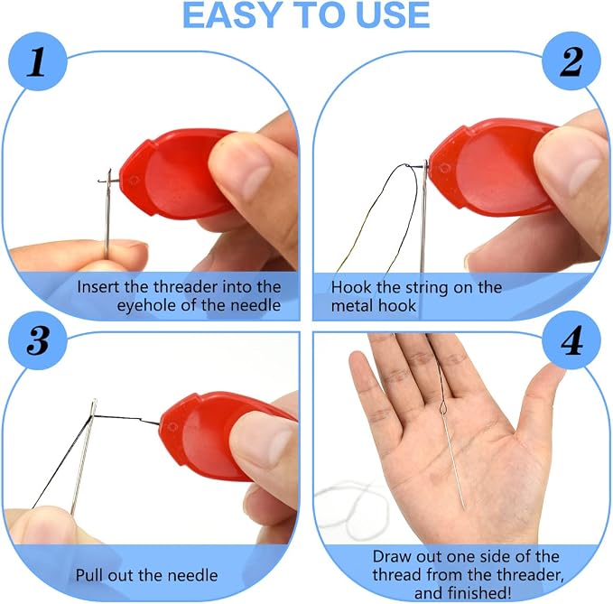 30 Pcs Needle Threaders for Hand Sewing, Plastic Needle Threader Tool for - Image 3