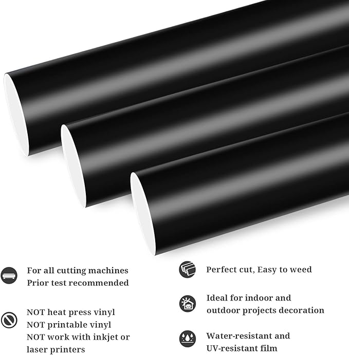 TECKWRAP Permanent Adhesive Vinyl 12" x 10ft, Matte Black - Image 2