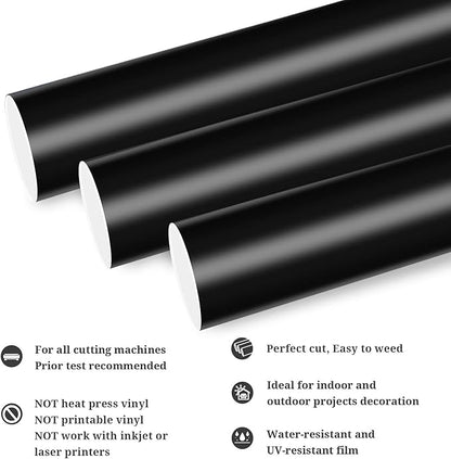 TECKWRAP Permanent Adhesive Vinyl 12" x 10ft, Matte Black - Image 2