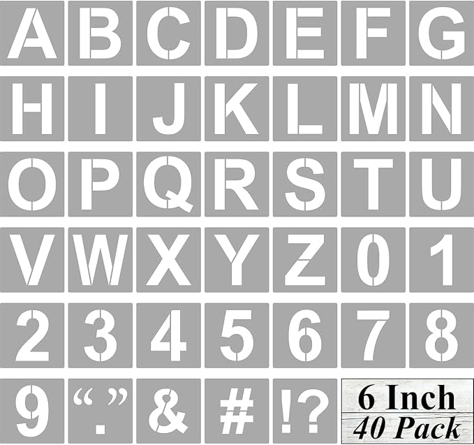 Alphabet Letter and Number Stencils 6 Inch by REOLAN