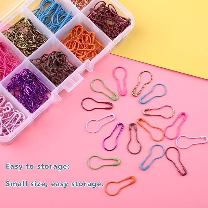 Mayboos 300 Pieces Safety Bulb Pins, 10 Colors Calabash Crochet Stitch Markers - Image 5