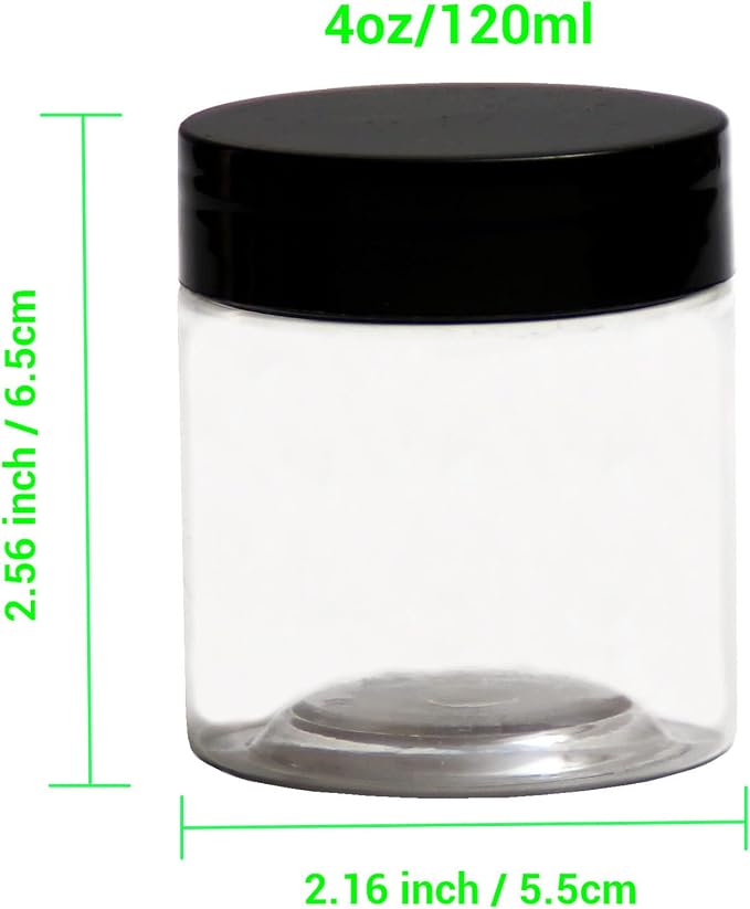 4 oz Plastic Jars with Lids, 8 Pack Wide-mouth Clear Storage Containers - Image 3