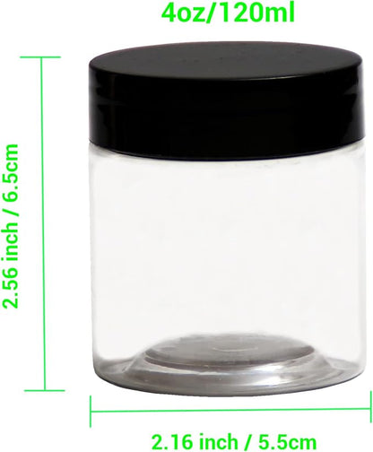 4 oz Plastic Jars with Lids, 8 Pack Wide-mouth Clear Storage Containers - Image 3
