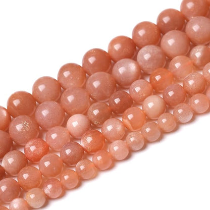 60pcs 6mm 7A Natural Orange Sunstone Round Loose Spacer Beads - Image 2