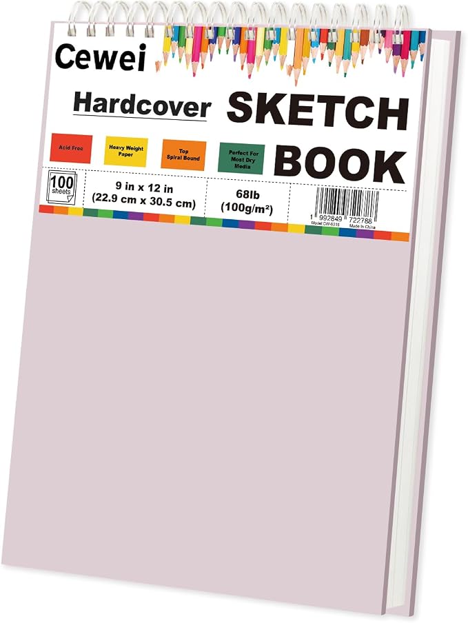 Cute Sketch Book for Kids Ages 8-12 Girls, 1 Pack-100 Sheets Purple Sketch Book by Unknown