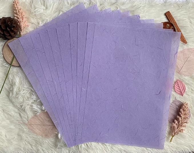 50 Sheets A4 Natural Fiber Mulberry Tree Mulberry Paper Sheets Art Tissue Washi - Image 6