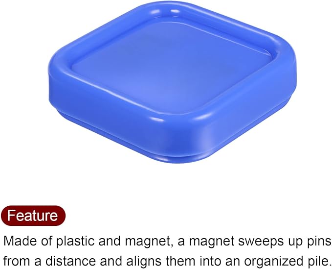 HARFINGTON Magnetic Pin Cushion Square Plastic Magnetic Sewing Pin Holder - Image 4