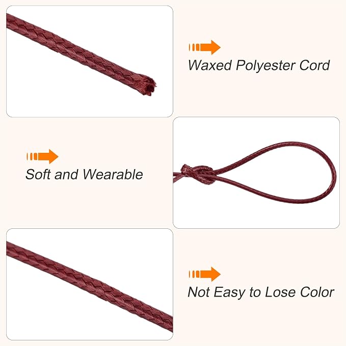 MECCANIXITY Waxed Cord 1.2mm Waxed Polyester Cord 175 Yard Wax String - Image 3