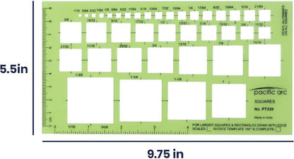 Pacific Arc Squares Template Guide, 39 Squares ranging from 1/16 inch to 1 and - Image 2