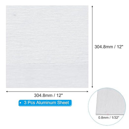 PATIKIL 6061 T651 Aluminum Sheet Metal 12 x 12 x 1/32 Inch 3Pcs Flat Plain - Image 2