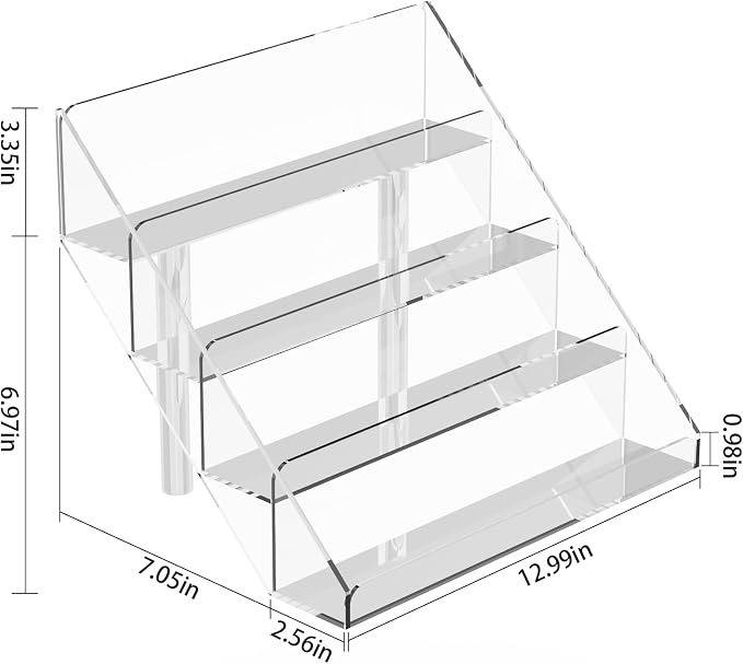 PecMuikee Greeting Card Display, 4 Tiers Clear Acrylic Sticker Display Stand - Image 4