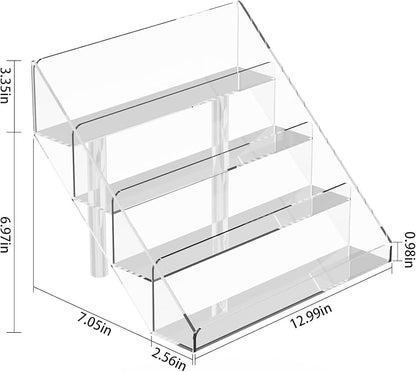PecMuikee Greeting Card Display, 4 Tiers Clear Acrylic Sticker Display Stand - Image 4