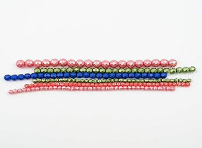 170 pcs Set of Czech Faceted Round Glass Beads, 6X Stranded Fire-Polished Beads - Image 5