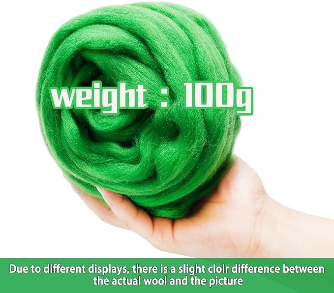 3.53oz Wool Roving Yarn, Wool Felting Supplies, Pure Wools, Chunky Yarn - Image 2