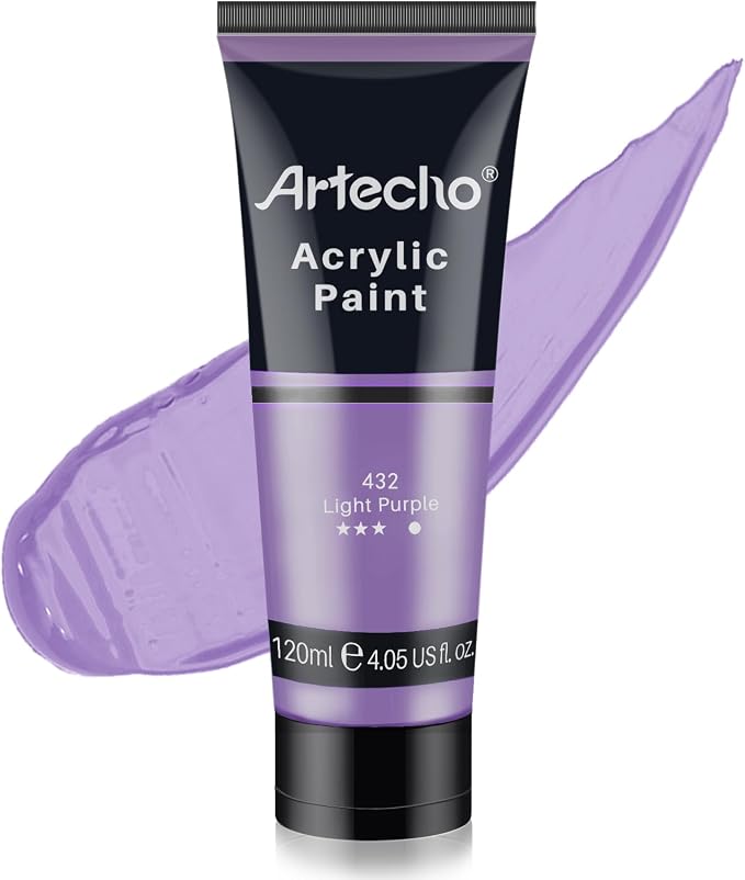 Artecho Purple Acrylic Paint, Light Purple Paint Tubes, Art Craft Paints by Artecho