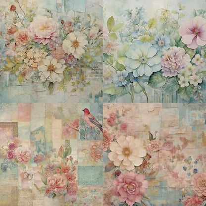 Vintage Floral Scrapbook Paper Pad - Image 3