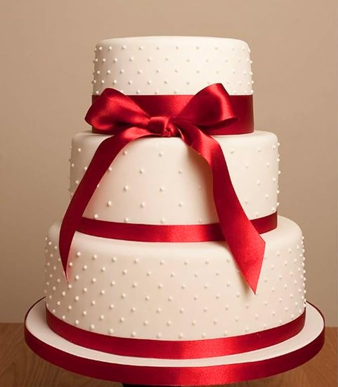 1-1/2" x 100 Yards Red Polyester Satin Ribbon Single Faced Fabric Ribbons - Image 2