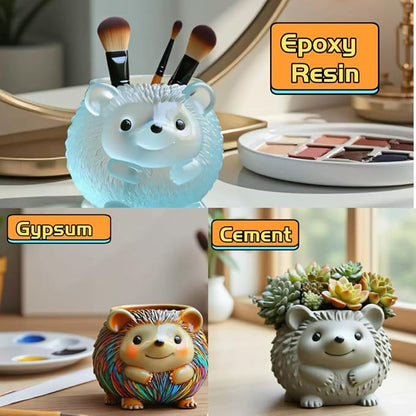 Animal Resin Molds Silicone 3D Cute Hedgehog Epoxy Resin Plaster Candle Holder - Image 5