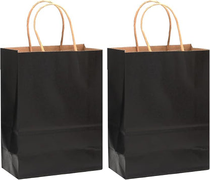 qiqee 60 pcs Kraft Bags with Handles 7.6"x4.75"x10.5" Medium Gift Paper Bag by Qiqee
