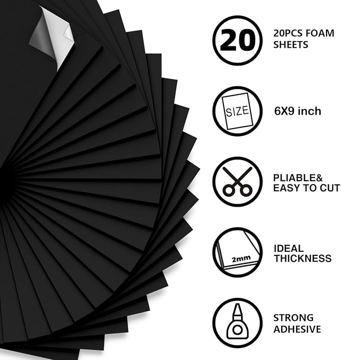 MEARCOOH 20-Pack Self Adhesive Foam Sheets - Image 2