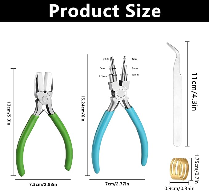 2 Pieces 6 in 1 Jewelry Pliers Jewelry Making Tool Bail Making Pliers wire - Image 2