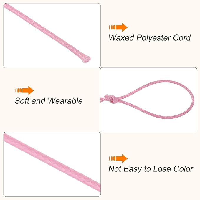 MECCANIXITY Waxed Cord 0.5mm Waxed Polyester Cord 175 Yard Wax String - Image 3