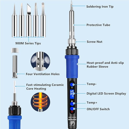 Soldering Iron Kit, 100W High-Power LCD Digital Soldering Iron, Circuit Board - Image 5