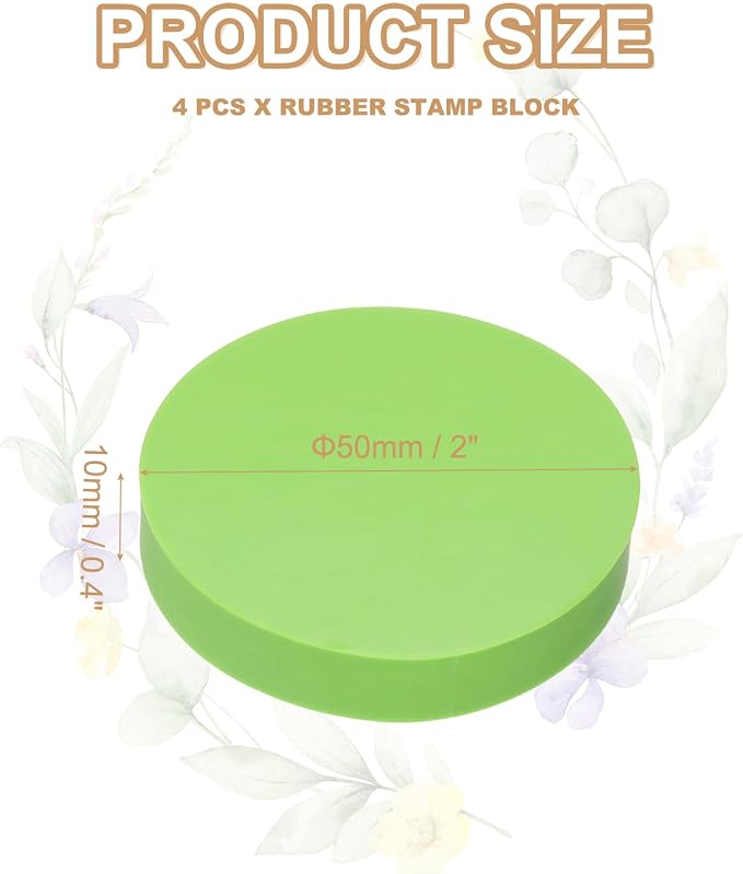 PATIKIL 4Pcs 2" Rubber Carving Blocks, Soft Linoleum Art Carving Block Round - Image 2