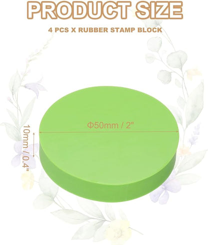 PATIKIL 4Pcs 2" Rubber Carving Blocks, Soft Linoleum Art Carving Block Round - Image 2