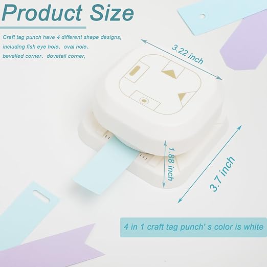 Craft Tag Punch Tag Paper Punches 4 in 1 Hole Puncher - Image 2