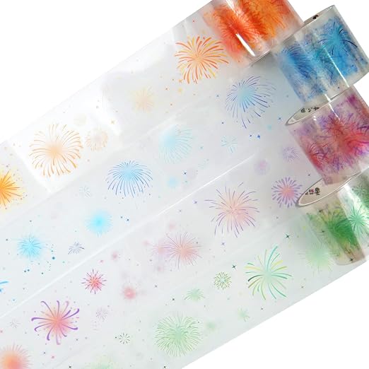 Fireworks PET Tape Set, 4 Rolls Pre-Cut Ephemera by Auriicleaf