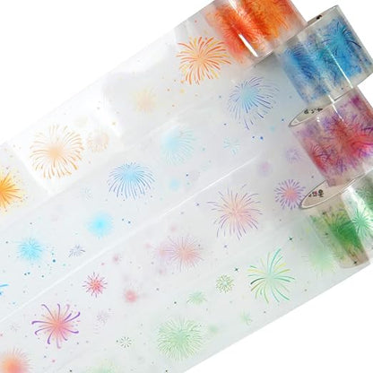 Fireworks PET Tape Set, 4 Rolls Pre-Cut Ephemera by Auriicleaf