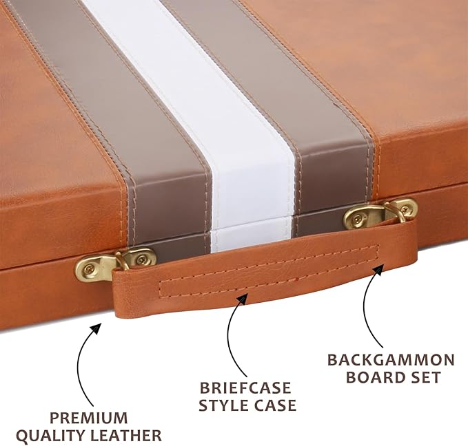 Backgammon Set - Classic Board Game - Portable Travel Strategy Backgammon Game - Image 2