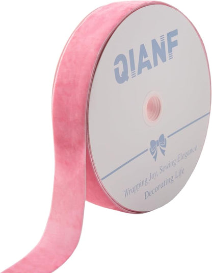 Vintage Peach Pink Velvet Ribbon Christmas Ribbon by QIANF