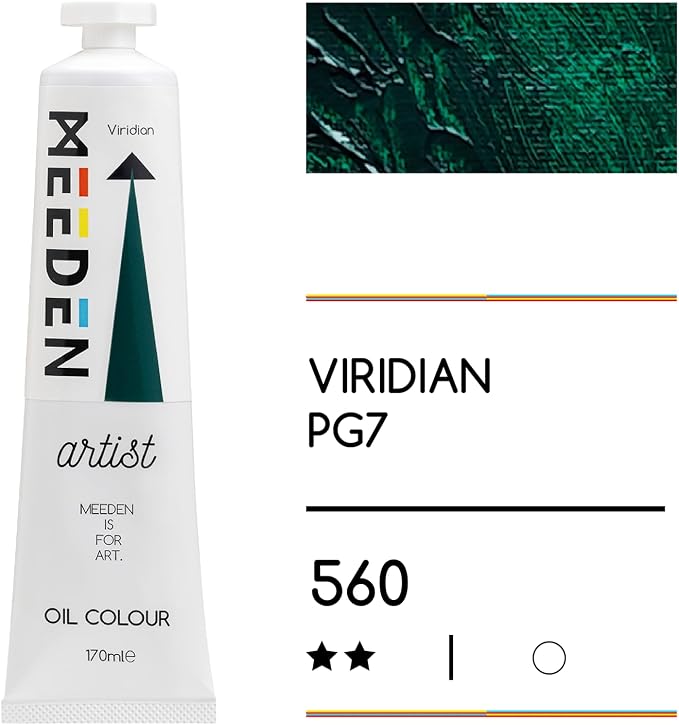 MEEDEN Artist Grade Oil Paint: Viridian - 170ml/5.7oz Tube - Professional Art - Image 2