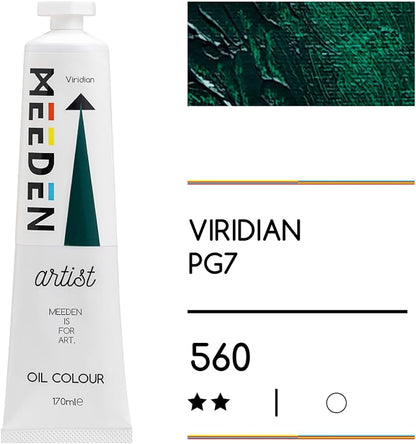 MEEDEN Artist Grade Oil Paint: Viridian - 170ml/5.7oz Tube - Professional Art - Image 2