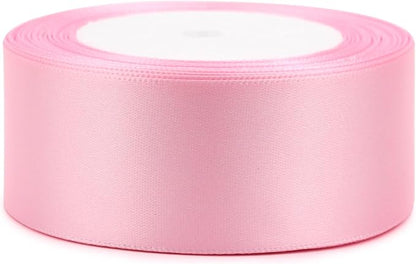 Pink Solid Satin Ribbon 1-1/2 Inch 25 Yards Solid Polyester Fabric Ribbon - Image 3