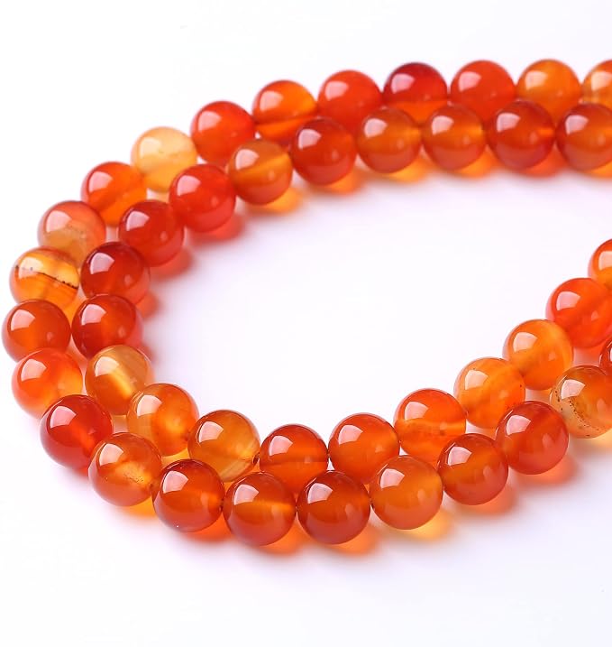 90PCS 4MM Red Agate Beads Round Loose Stone Beads - Image 2