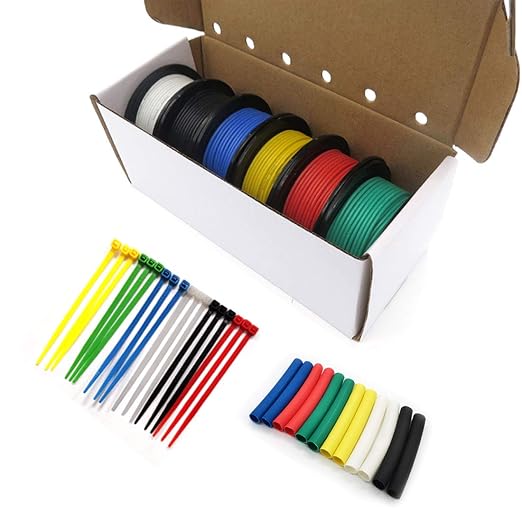 Fermerry 26 AWG Stranded Wire Spool 5ft Each 6 Colors Flexible 26 Gauge by Fermerry+Technology++