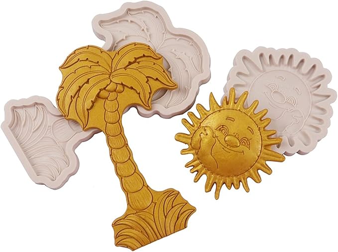 3 Pcs Hawaiian Coconut Tree Fondant Molds, Seaside Beach Sun Silicone Molds - Image 7