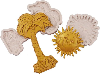 3 Pcs Hawaiian Coconut Tree Fondant Molds, Seaside Beach Sun Silicone Molds - Image 7
