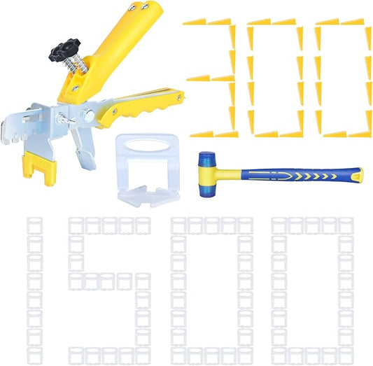 Tile Leveling System with Tile Plier 1500Pcs Piece Tile Spacers Clips 300Pcs by Jauyas