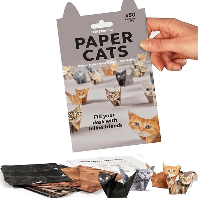 DIY Paper Cats Kit, Cute Kitten Origami Papercraft Kit, 50 Sheets DIY Origami by Unknown