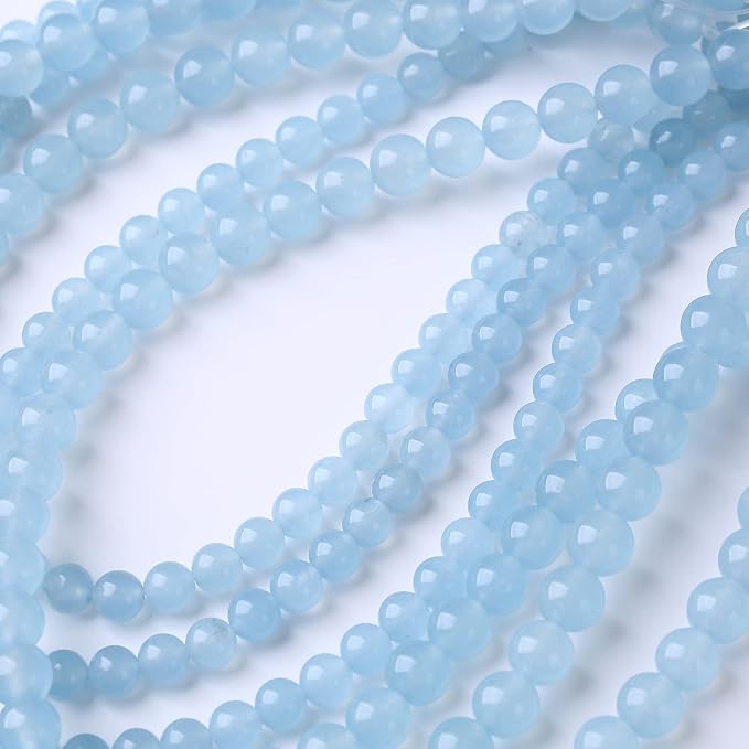 60PCS 6MM Natural Cyanihalite Loose Stone Beads - Image 3