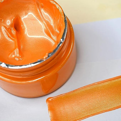 Shimmer Metallic Acrylic Paint Metallic Chalk Paste 1.7oz/50ml Orange, DIY by JAJADO
