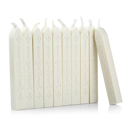 Mceal Sealing Wax Stick with Wick Flower De Luce of France Retro 10 Pieces Pack by Mceal