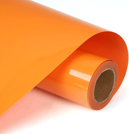 RENLITONG Orange HTV Iron on Vinyl 12Inch by 10ft Roll Heat Transfer Vinyl by RENLITONG