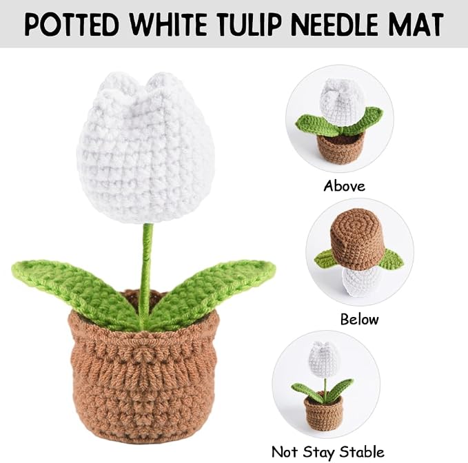 Tulip Pin Cushion, Handmade Knitted Pincushions, Cute Pin Cushions Needle - Image 3