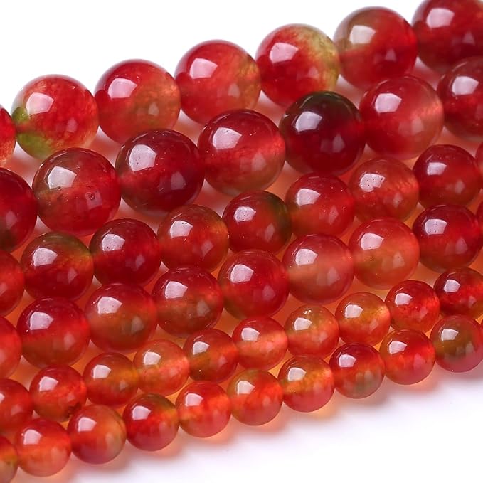 48PCS 8MM Mixed Double Chalcedony Stone Beads Energy Healing Beads by JIANJING
