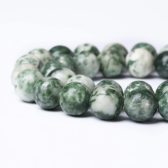 45pcs 8mm Natural Green Spot Stone Stone Beads - Image 3